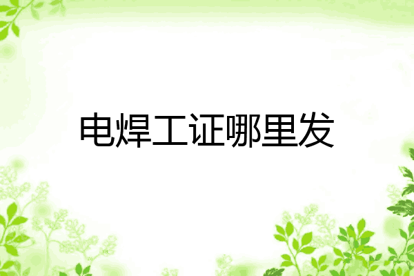 电焊工证哪里发