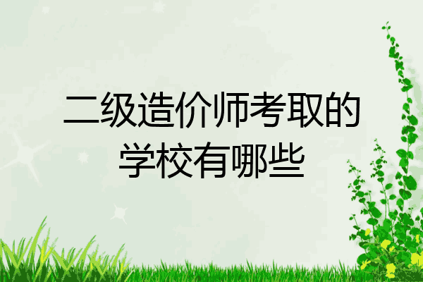二级造价师考取的学校有哪些