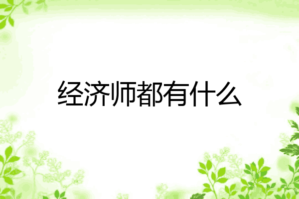 经济师都有什么