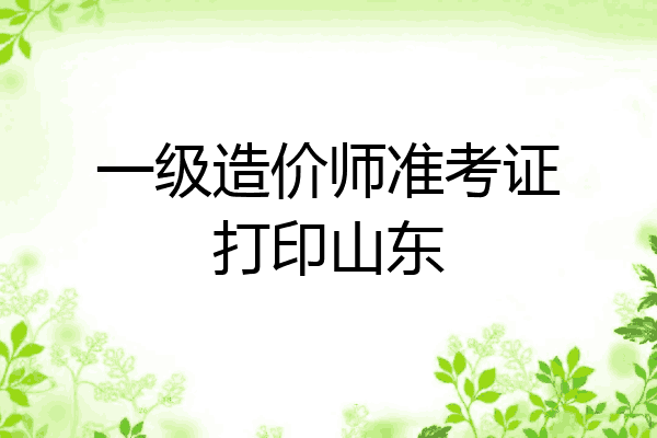 一级造价师准考证打印山东