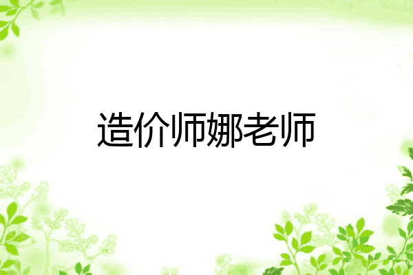 造价师娜老师