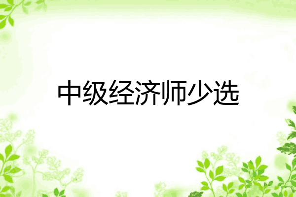 中级经济师少选