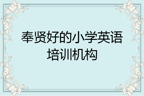 奉贤好的小学英语培训机构