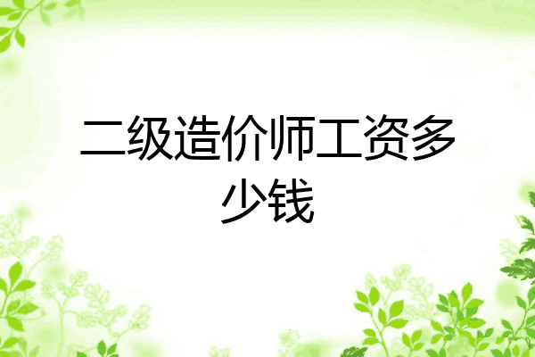 二级造价师工资多少钱