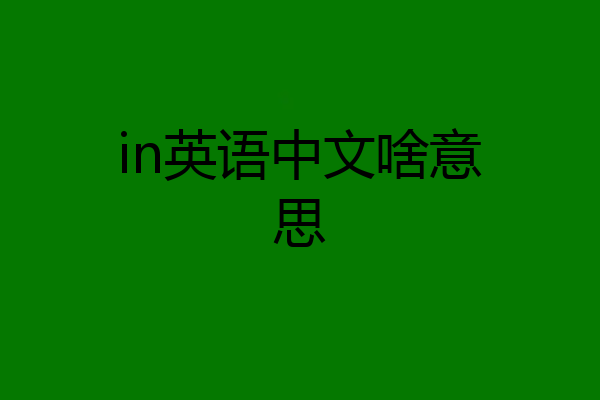 in英语中文啥意思