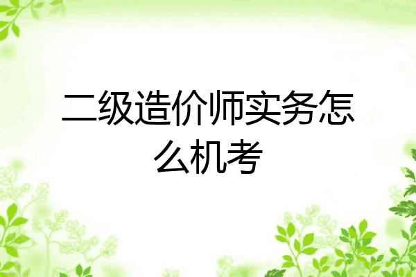 二级造价师实务怎么机考