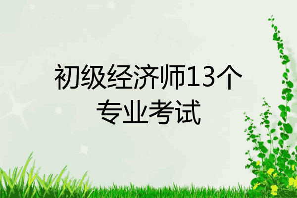 初级经济师13个专业考试