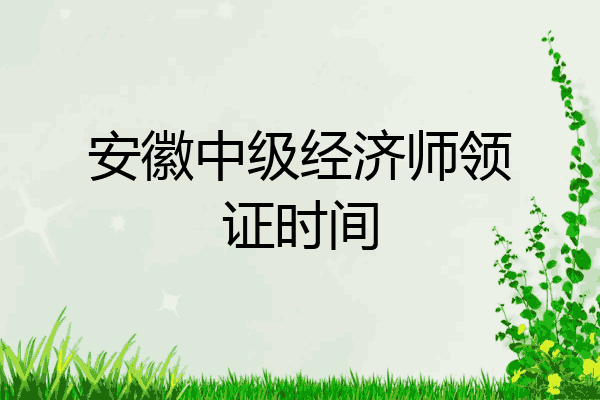 安徽中级经济师领证时间