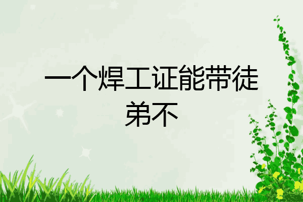 一个焊工证能带徒弟不