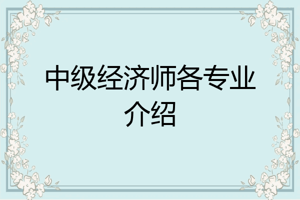 中级经济师各专业介绍