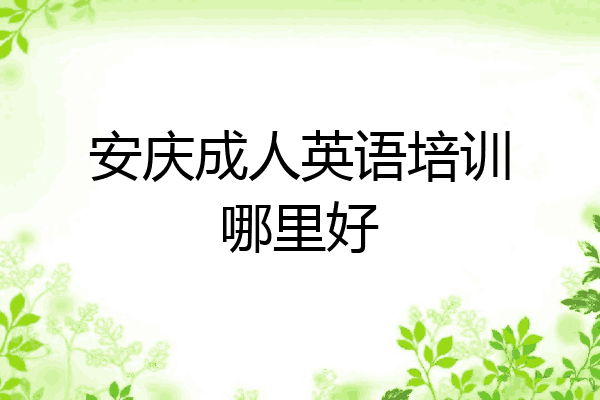 安庆成人英语培训哪里好