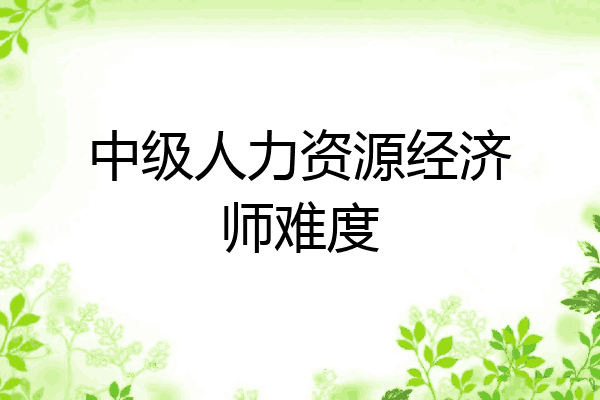 中级人力资源经济师难度