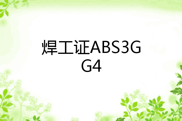 焊工证ABS3GG4