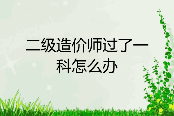 二级造价师过了一科怎么办