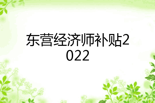 东营经济师补贴2022