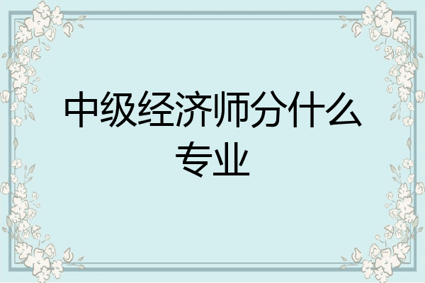 中级经济师分什么专业