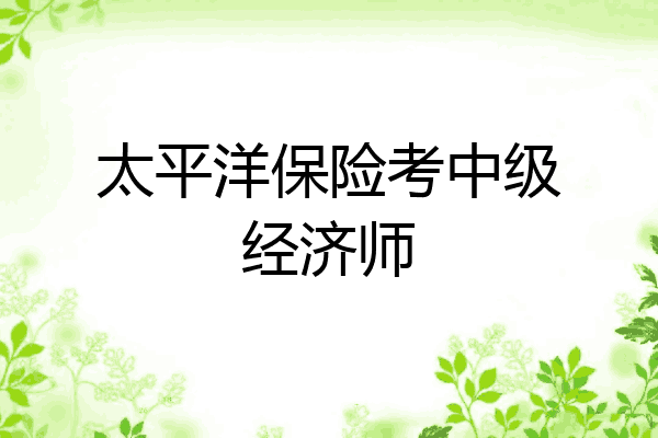 太平洋保险考中级经济师