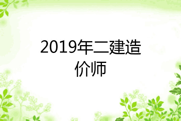 2019年二建造价师