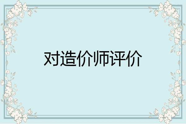 对造价师评价