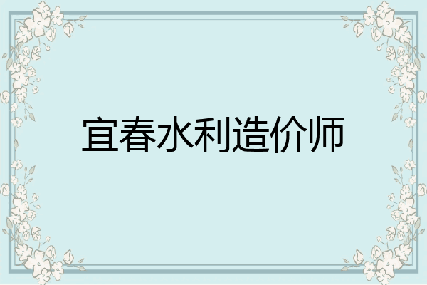 宜春水利造价师