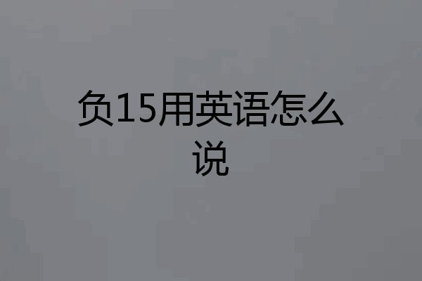 负15用英语怎么说