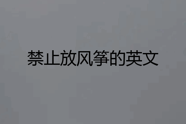 禁止放风筝的英文