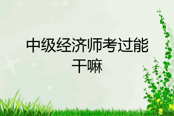 中级经济师考过能干嘛