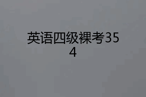 英语四级裸考354