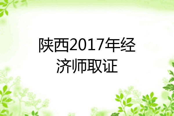 陕西2017年经济师取证