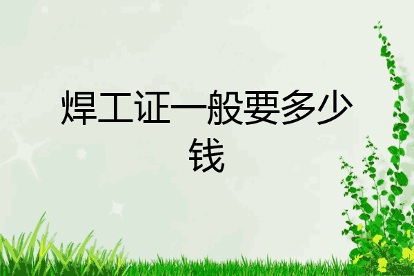 焊工证一般要多少钱