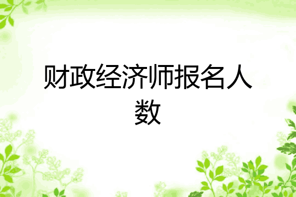 财政经济师报名人数