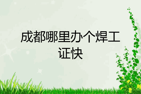 成都哪里办个焊工证快