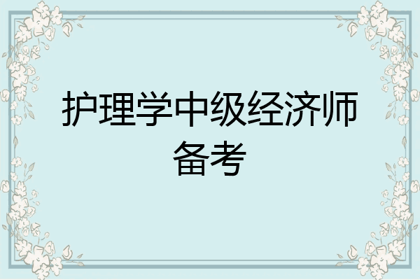 护理学中级经济师备考