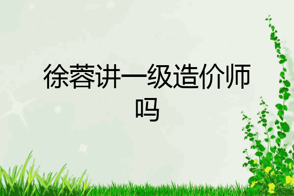 徐蓉讲一级造价师吗