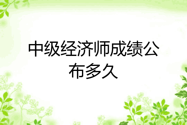 中级经济师成绩公布多久