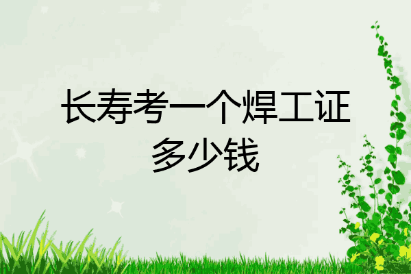 长寿考一个焊工证多少钱