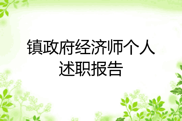 镇政府经济师个人述职报告