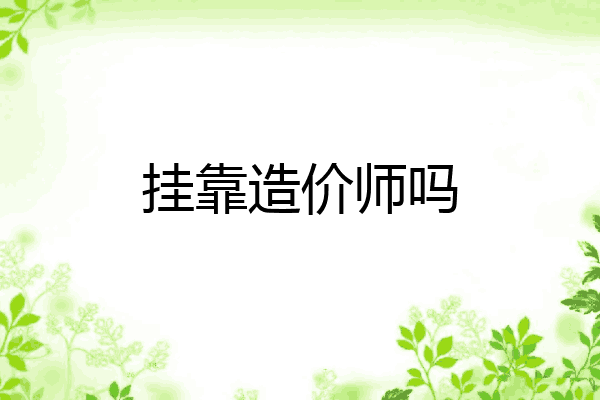 挂靠造价师吗