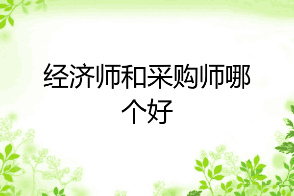 经济师和采购师哪个好