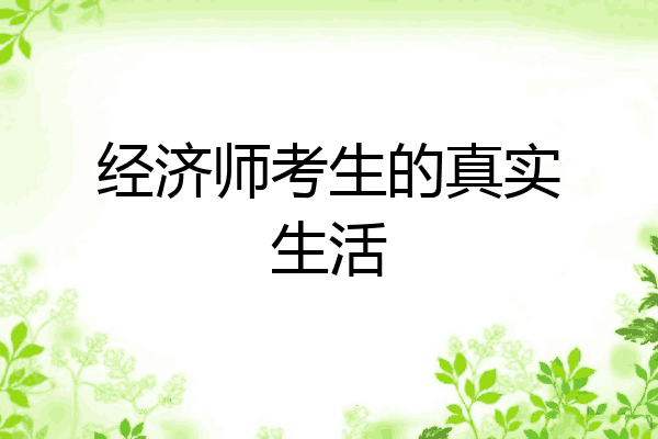 经济师考生的真实生活