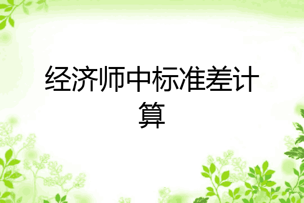 经济师中标准差计算