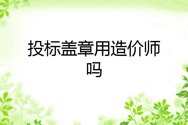 投标盖章用造价师吗