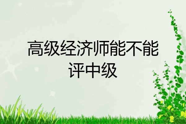 高级经济师能不能评中级