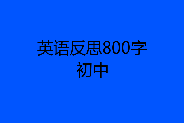 英语反思800字初中