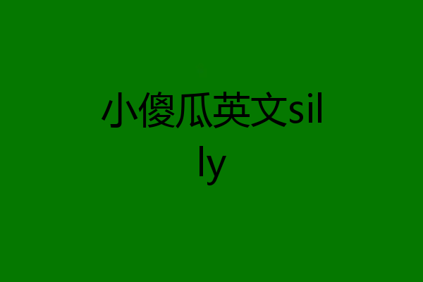 小傻瓜英文silly