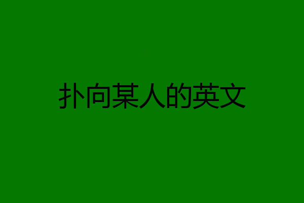 扑向某人的英文