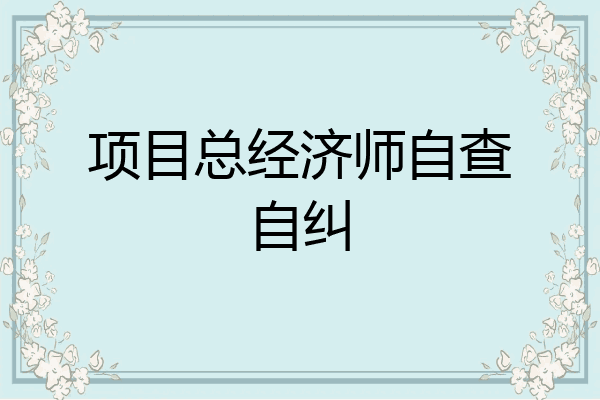 项目总经济师自查自纠