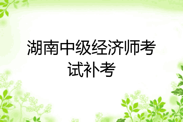 湖南中级经济师考试补考
