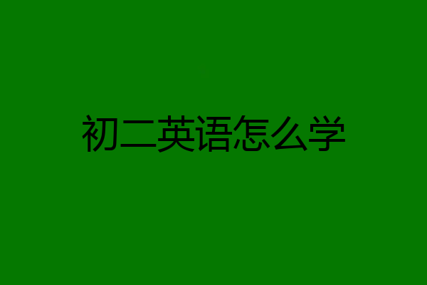 初二英语怎么学