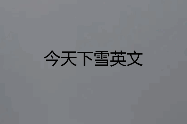 今天下雪英文